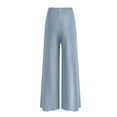 thumbnail image 3 of Lroveb Wide Leg Pants for Women, High Waisted Lounge Pants Womens, Womens Rib Knit Pants Elastic Casual Flowy Sweater Blue, 3 of 5