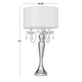 thumbnail image 3 of DecMode 31" 3 Light Silver Table Lamp with White Fabric Shade, 3 of 10