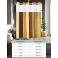 thumbnail image 6 of No Hook Cloth Fabric Shower Curtain with Snap in Liner, Farmhouse Yellow Brown Waterproof Shower Curtains Set with See Through Top Window, Retro Vintage Wood Bath Curtains Shower 54"x78", 6 of 6