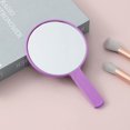 thumbnail image 1 of Cosmetic Mirror, Square HD Handheld Mirror, Portable Handheld Handle, Beauty Small Mirror Round Purple, 1 of 2