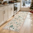 thumbnail image 4 of Wonnitar 2x8 Christmas Rug for Hallway Runner, Non Slip Soft Long Kitchen Carpet Runner, Washable Low Pile Xmas Tree Carpet Runner for Entryway Bathroom Holiday Winter Decor, Beige, 4 of 10