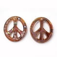 thumbnail image 3 of Handmade Gold Sand Lampwork Pendants Inside Millefiori Glass Oval with Peace Sign Mixed Color 49~50x42~43x6mm Hole: 3mm Box Size: 20x19.5x1.3cm about 12pcs/box, 3 of 3