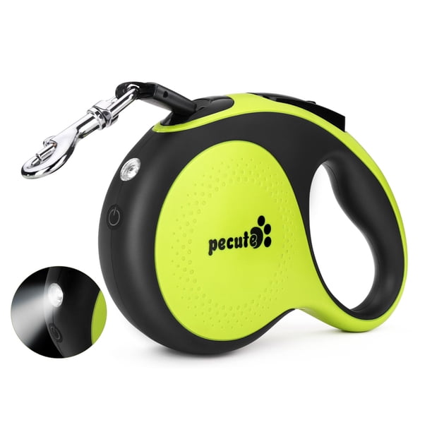 Correa retráctil para perros Pecute con luz recargable de 5 m