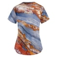 thumbnail image 4 of EHTMSAK Nurse Tops for Women with Pocket Floral Nurses Clothing Working Uniform Top Care Workwear Fashion Short Sleeve Blouse Shirt Orange 3X, 4 of 7