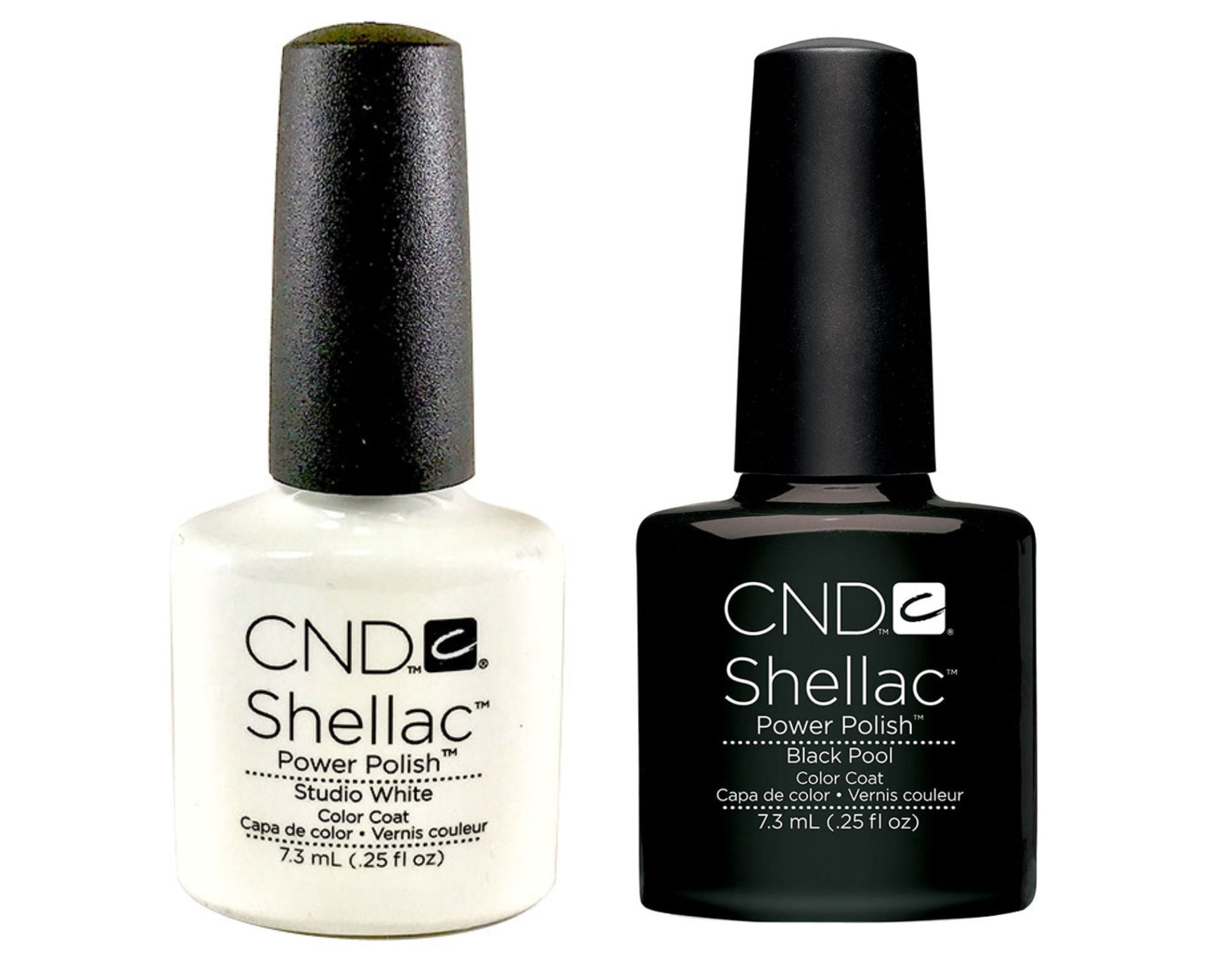 CND Shellac Nail Polish - Studio White + Black Pool