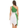 thumbnail image 5 of Aiihoo Women One Shoulder Liturgical Praise Dance Dress Asymmetrical Worship Dresses Lyrical Dance Dress Light Green S, 5 of 7