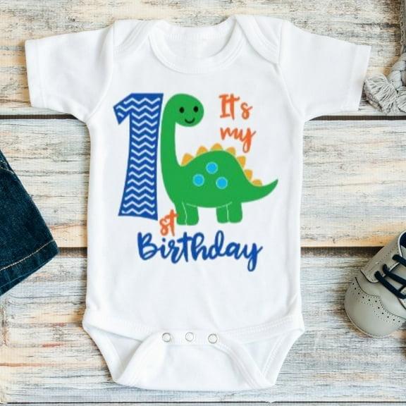 Baby Bodysuit BELLA CANVAS Dinosaur Birthday, First Birthday Shirt Boy, Boy Dinosaur Birthday, First Birthday Boy, Dino Birthday, 1St Birthday Boy Shirt Or Bodysuit