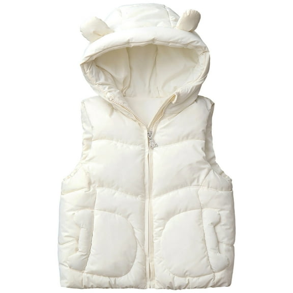 MEZZALL Girls Winter Coats Vests With Hood Sleeveless Kids Warm Quilted Jackets Stylish Casual Outerwear For Toddler Children Birthday Dailywear