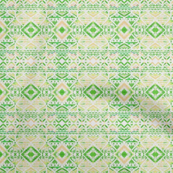oneOone Silk Tabby Light Green Fabric Tribal Quilting Supplies Print Sewing Fabric By The Yard 42 Inch Wide