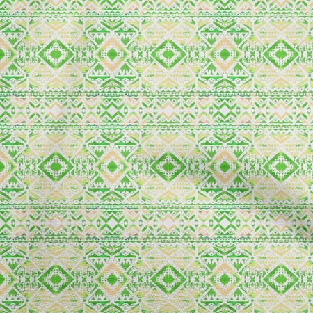 oneOone Polyester Lycra Light Green Fabric Tribal Sewing Material Print Fabric By The Yard 56 Inch Wide