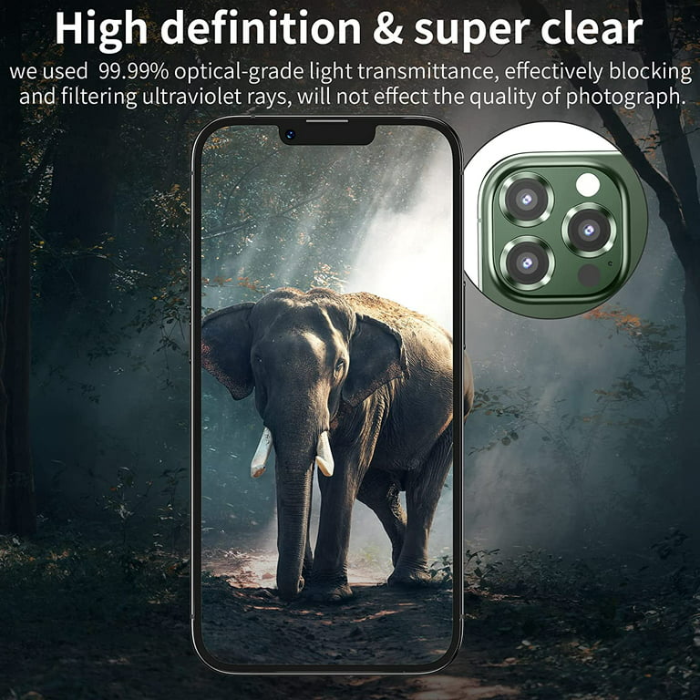 QHOHQ [3 Pack] Tempered Glass Camera Lens Protector for iPhone 13 Pro 6.1  ＆ iPhone 13 Pro Max 6.7, 9H Hardness, Ultra HD, Anti-Scratch, Easy to