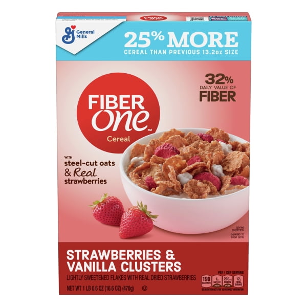 Fiber One Strawberries & Vanilla Clusters Cereal 16.6 oz