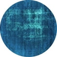 thumbnail image 1 of Ahgly Company Indoor Round Oriental Turquoise Blue Industrial Area Rugs, 4' Round, 1 of 4
