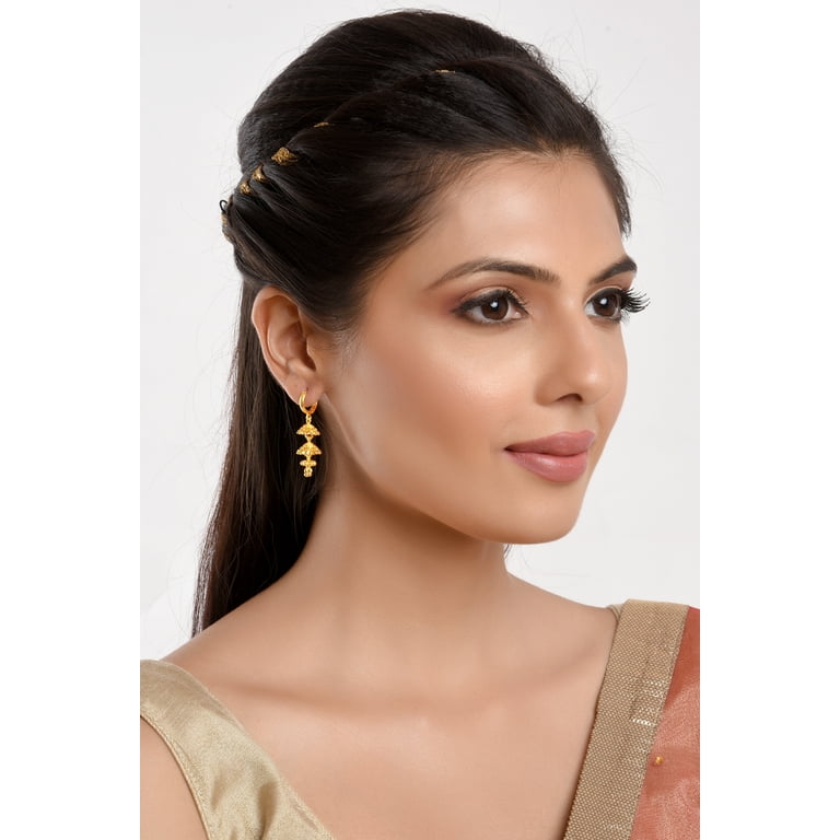 Efulgenz Gold Tone Hoop Earrings Style Jewelry Indian Bollywood