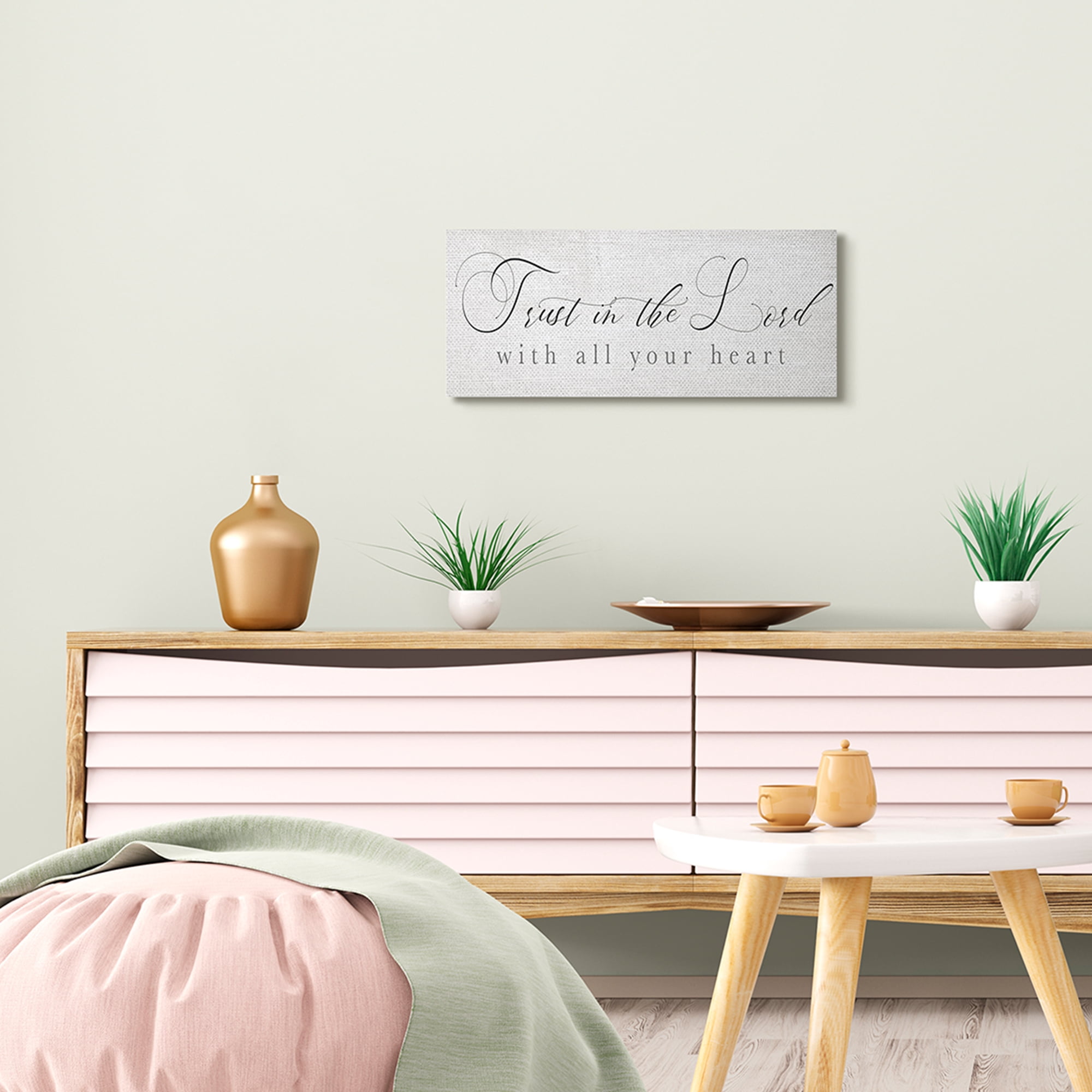 Stupell Industries Trust In The Lord Phrase Uplifting Rustic Sentiments,10 x 24,Designed by Daphne Polselli