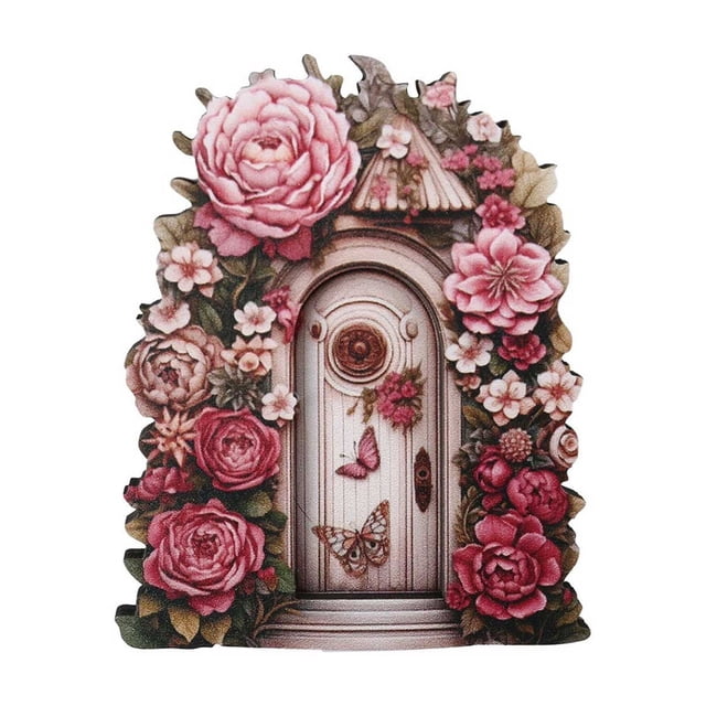 Xihbxyly Puerta de Jardín de Resina, Decoración de Madera Artesanal, Accesorio de Tocón de Árbol Resistente a La Intemperie, Kit Mágico para Jardín Al Aire Libre, Perfecto para Patios y Jardines, Mul