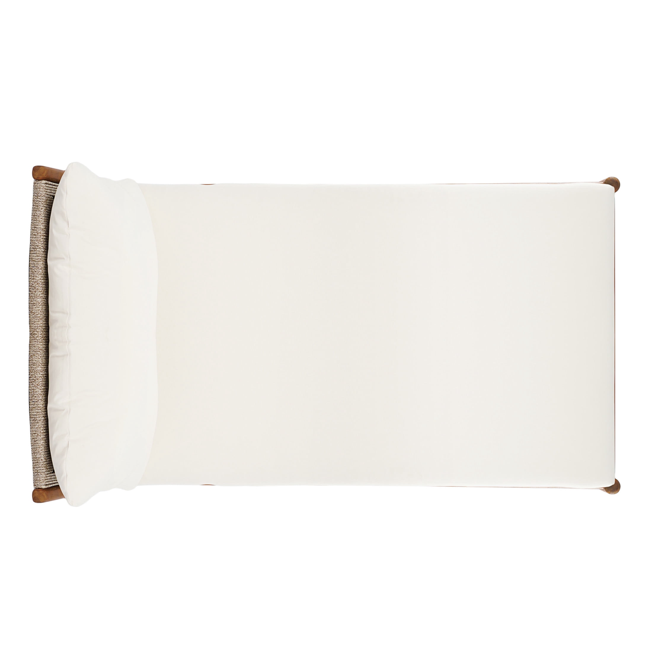 Christopher Knight Home Outdoor Chaise Lounge, Acacia Wood with Woven Rope, Cream Cushions, Teak