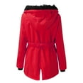 thumbnail image 3 of Women's Plus Size Winter Jacket Waterproof Winter Coat Warm Puffer Jacket Red XXL, 3 of 5