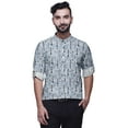 thumbnail image 4 of BESTMAN Mandarin Men CollarÂ&nbsp;ShirtsÂ&nbsp;Regular Fit Printed Mens Short Kurta Shirt, 4 of 6