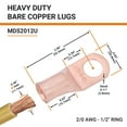 thumbnail image 2 of SELTERM 2/0 AWG 1/2" Ring Battery Cable End Terminal Lugs Bare Copper 25ea, 2 of 3