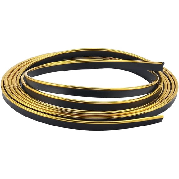 16.4 Feet Yellow Car Trim Strip PVC Universal Self Adhesive Scratch Proof Automotive Side Body Moulding Decorative Door Dashboard Line Strips