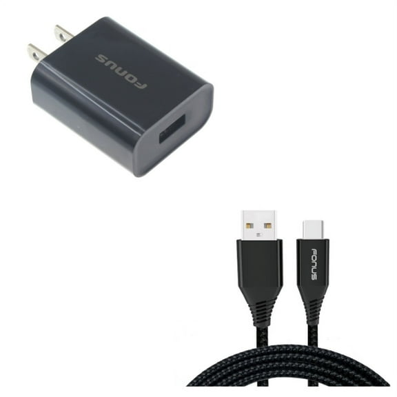Charger Cord Type-C 6ft USB Cable w USB 18W Quick Home Charger N1W for Samsung Galaxy Note 10 Plus Fold A9 A50 A20 A10e - Sonim XP8 XP3 - Sony Xperia 5 10 Plus 1 - Xiaomi Redmi Note 7