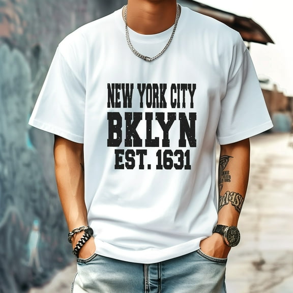 Men's T Shirt Round Neck Patterned Tee Summer New Sports Shirt Vintage Style Gift for Friends XS