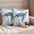 thumbnail image 2 of Outdoor Pillow Covers Pack of 2, Vintage Turtle Coral Seaweed Waterproof Throw Pillowcase Cushion Cases, Summer Blue Ocean Decorative Pillow Cover for Couch Sofa Home Bed Patio, 2 of 9