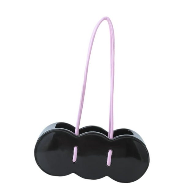 Bolso de cerámica en forma de jarrón, bolso, florero bohemio, pequeño jarrón, contenedor de flores, bolsa nórdica, jarrón para decoración del hogar y Negro