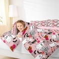 thumbnail image 4 of Feelyou Sugar Halloween Ghost Full Size Comforter Sets for Child, Funny Pumpkin Spider Web Bedding Comforter Set, Cartoon Rustic Flower Reversible Bedding Sets, Lightweight Room Decor, 3 Pieces, 4 of 8