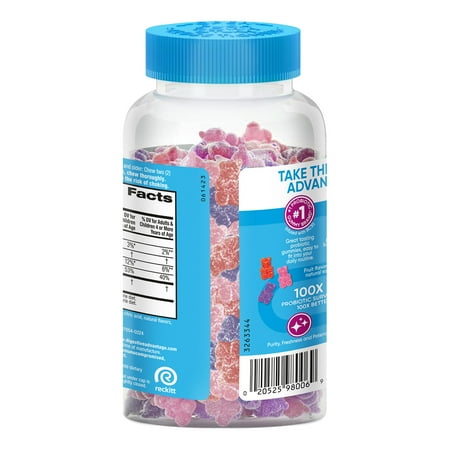 Digestive Advantage Daily Probiotics For Women And Men, Gut Health, Natural Superfruit Flavors, 90 Gummies