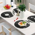 thumbnail image 5 of Disk Music Black Round Placemats Plate Mats 15 Inch Non-Slip Heat Resistant Washable PVC Set Indoor for Kitchen Dining Table 1PC, 5 of 6
