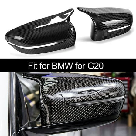 Kairuite 2XReal Carbon Fiber Side Mirror Cover Cap For BMW For G15 For G20 2019-2021