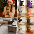 thumbnail image 6 of OQRKI Animal Print Socks, 3D Knit Animal Socks, Hand Crocheted Double Layer Cotton Warm Socks, Cute Animal Themed Socks for Kids and Adults Purple, 6 of 7