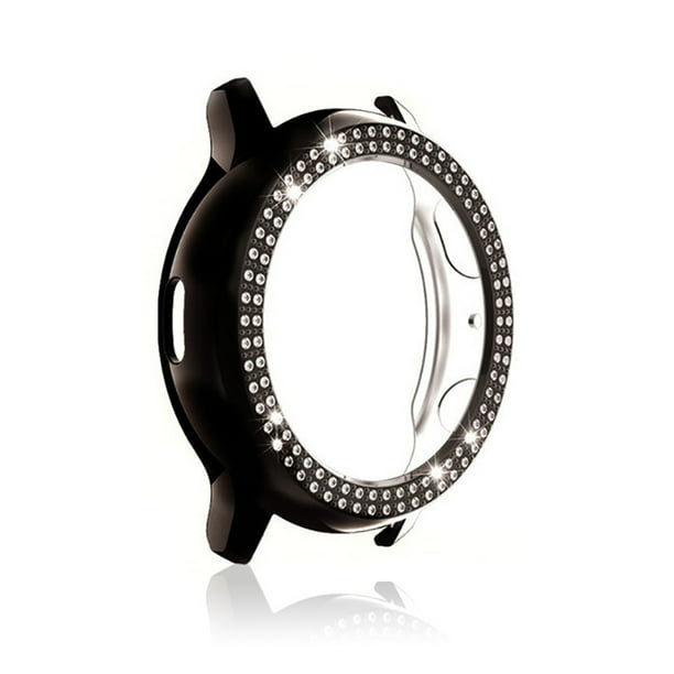 Matsuzay Caja de relojes Forma redonda Marco duro Protector de diamantes de imitación Cubierta de reloj Electrónica R830-40mm Negro