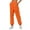 Orange, variant on Womens Daily Elastic Waist Side Pockets Trousers Workout Trousers Cargo Pants (Orange XXL)