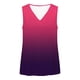 thumbnail image 3 of Mujeres sin mangas Tops de verano gradiente color fuera de posición impresión V-cuello blusa casual Mujeres V-cuello de verano Tops, 3 of 8