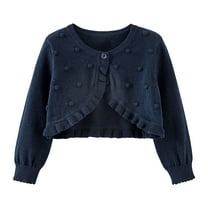 Timegard Baby Girl Clothes Lightweight Cardigan Shrug Open Front Button Children Ruffle Comfy Cute Tops