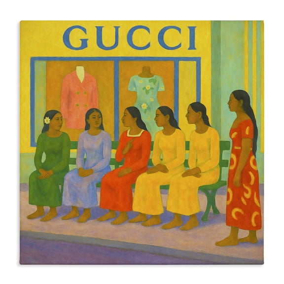 Stupell Industries Eclectic Gaugin Style Glam Canvas Art, 17 x 17, by Grotto Studios