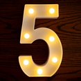 thumbnail image 2 of Yorulory LED Number Lights Sign Light Up Number Sign for Night Light Wedding Birthday Party Battery Powered Christmas Lamp Home Barï¼ˆ5ï¼‰, 2 of 15