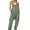 Green, variant on Women Jumpsuit Low Cut V Neck Loose Solid Color Backless Cooling Sleeveless Deep Crotch Summer Jumpsuit for Daily Wear