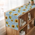 thumbnail image 6 of Table Runners 90 Inches Long Dress Scarves, Blue Yellow Sunflower Farmhouse Coffee/Dining/Kitchen Table Runner for Living Room, Summer Botanical Farmhouse Floral 13x90 Inch, 6 of 9