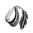 thumbnail image 1 of unbranded Anillo De Inoxidable Plateado Con Vintage De Pluma Para Y, 1 of 8