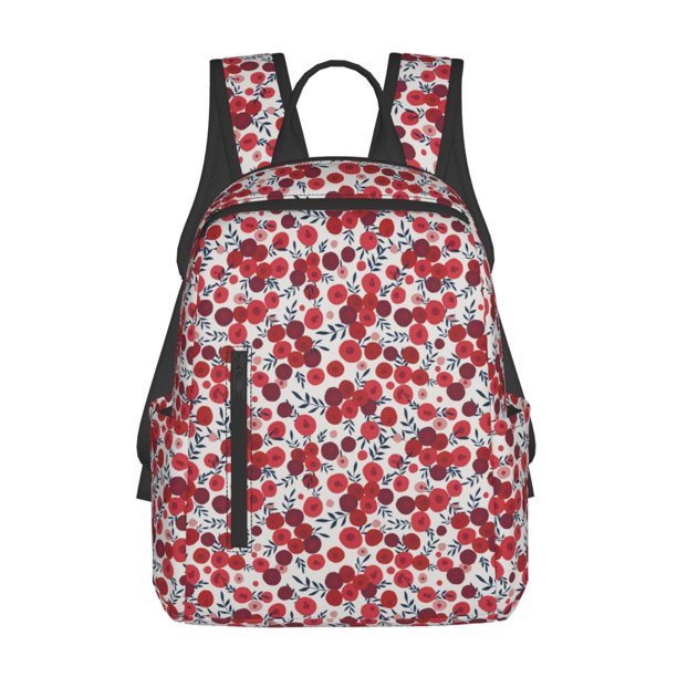 Disketp Red Hawthorn Mochila Ligera e Impermeable, Mochila de Día Resistente para Viajes, Senderismo y Uso Diario para Hombre y Mujer