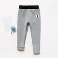 thumbnail image 2 of Odeerbi Kids Leggings Baby Tights Toddler Girls Cotton High Waist Stretch Fleece Solid Color Plus Keep Warm 2024 Casual Leggings Pants Gray, 2 of 5