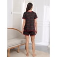 thumbnail image 4 of MINTREUS Pajama Set for Women 2 Piece Lounge Set Short Sleeve Tops and Shorts Soft Sleepwear with Pockets S-2X, 4 of 6