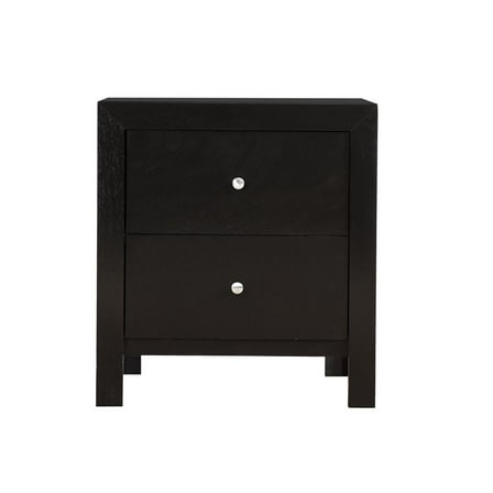 Passion Furniture Burlington 2-Drawer Black Nightstand PF-G2450-N
