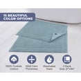 thumbnail image 3 of Hawmam Linen Light Blue Bath Mats, 21 x 34 inches, Pack of 2 - 100% Ring Spun Cotton, Banded Design, Highly Absorbent, Machine Washable for Bathroom Floor, 3 of 6