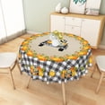 thumbnail image 6 of Nanqianyi Round Plaid Tablecloth, Autumn Pumpkins Truck Pattern Table Cloth Cover for Kitchen, Dinning,Party Decor, 60", 6 of 8