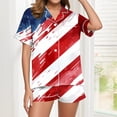 thumbnail image 2 of Tnhcen Ladies Independence Day Pajama Set Soft Cotton Short Sleeve Button Down Shirt Comfy Sleep Shorts Nightwear​ S-2XL, 2 of 7